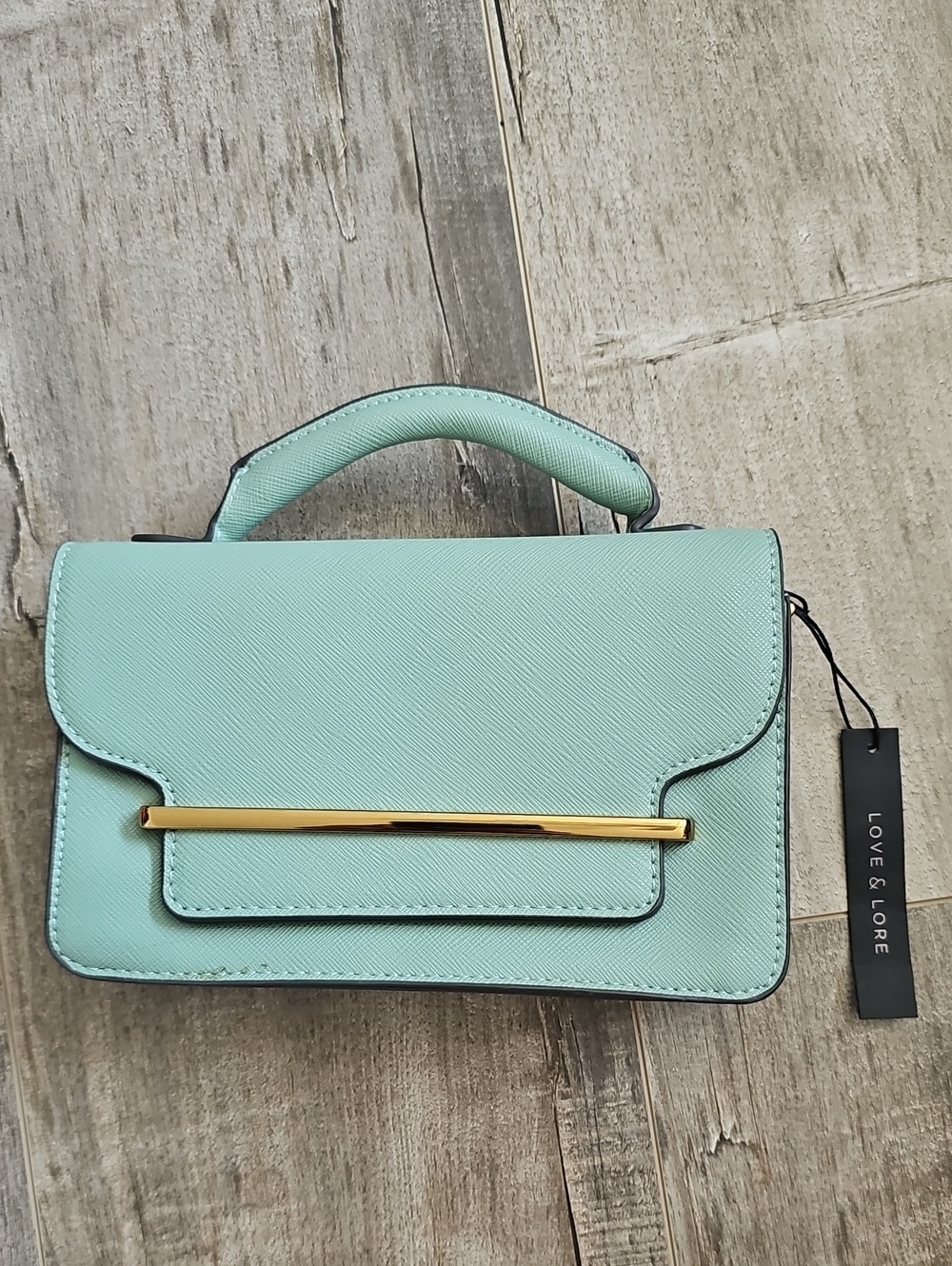Love & Lore Women's Two-Tone Green Crossbody Satchel BNWT